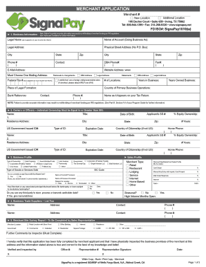 Merchant Application Form