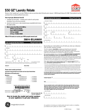 50 GE Laundry Rebate Form