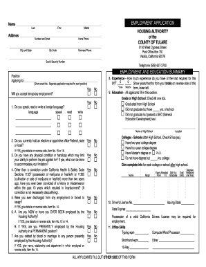Employment Application Form
