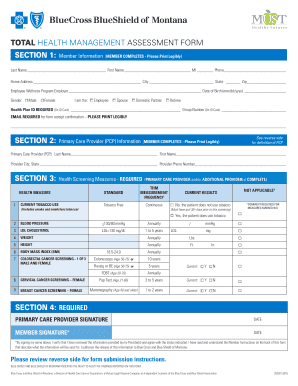 Total Health Management Assessment Form
