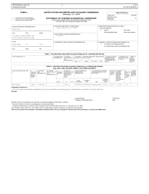 SEC Form 4 Statement of Changes in Beneficial Ownership