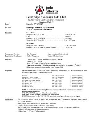 Tournament technical package - Judo Alberta