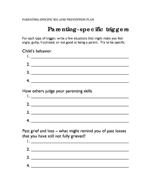 Parenting-Specific Relapse Prevention Plan