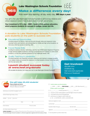 Lake Washington Schools Foundation Donation Form