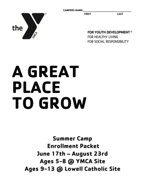 Summer Camp Enrollment Contract