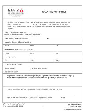 Grant Report Form