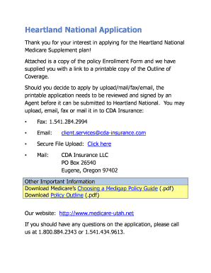 Heartland National Medicare Supplement Application
