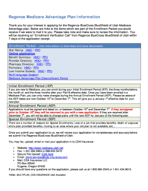 Regence Medicare Advantage Enrollment Form