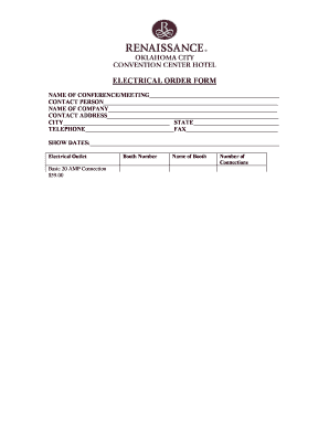 Electrical Order Form
