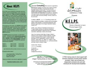 HELPS - Oregon Council on Developmental Disabilities - ocdd