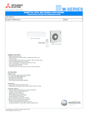 Mitsubishi Electric Air Conditioning System Submittal Form