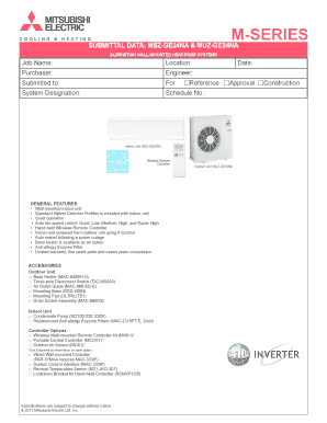 Mitsubishi Electric Heat Pump Submittal Form