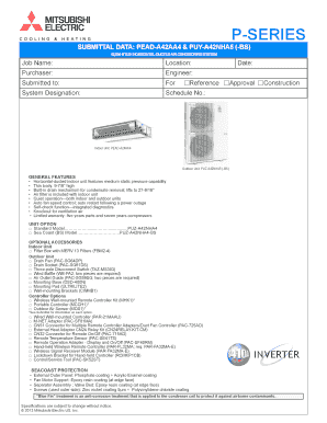 Mitsubishi Electric Air Conditioning System Submittal Form