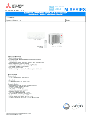 Mitsubishi Electric Air Conditioning System Submittal Form