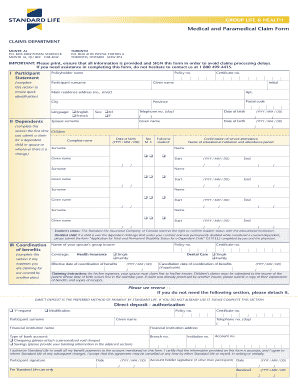 Medical and Paramedical Claim Form
