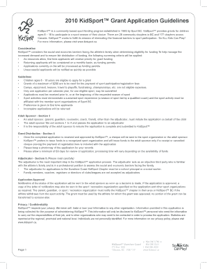 KidSport Grant Application