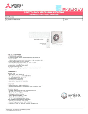 Mitsubishi Heat Pump Submittal Form