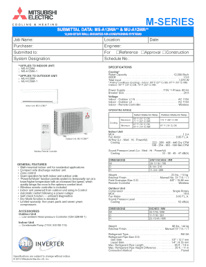 Mitsubishi Electric Wall-Mounted Air-Conditioning System Specifications