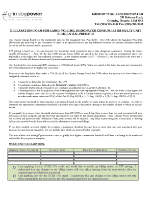 Ontario Energy Board Declaration Form