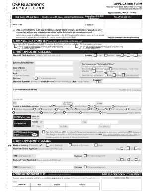 DSP BlackRock Investment Application Form