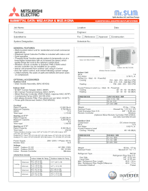 Mitsubishi Heat Pump System Data Submittal