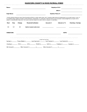 Maricopa County Payroll Authorization Form