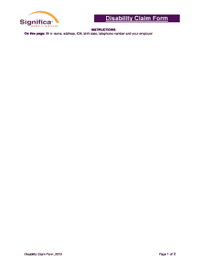 Disability Claim Form