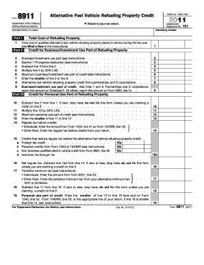 IRS Form 8911 Alternative Fuel Vehicle Refueling Property Credit