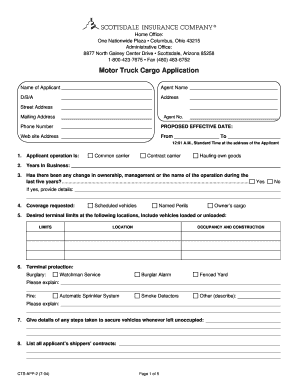 Motor Truck Cargo Application