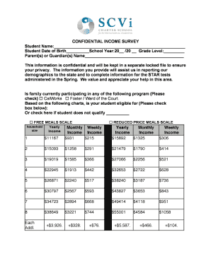 Confidential Income Survey Form