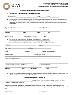 Authorization for Administration of Medication