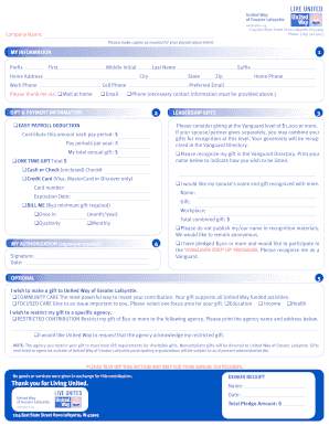United Way Donation Form