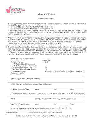 Sports Officials Canada Membership Form