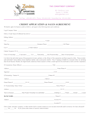 Credit Application and Sales Agreement