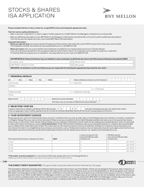 BNY Mellon Stocks and Shares ISA Application