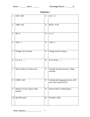 Numeracy Assessment Test