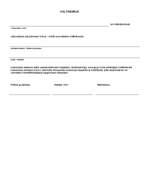 Power of Attorney for Finnish Model Law