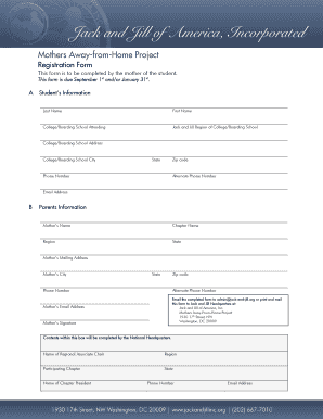 Mothers Away-from-Home Project Registration Form