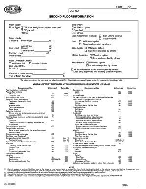 Floor Load Calculation Form