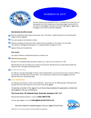 UK Puzzle Club Membership Application