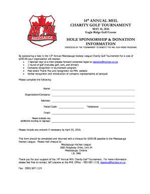 14 ANNUAL MHL CHARITY GOLF TOURNAMENT