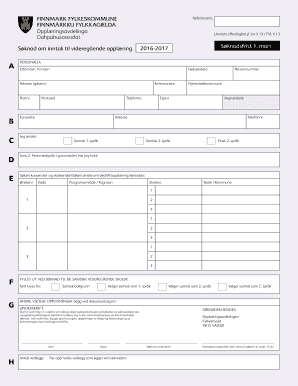 Application for Admission to Upper Secondary Education 2016-2017