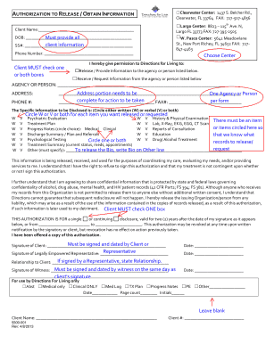 Authorization to Release Obtain Information