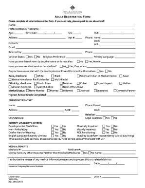 Adult Registration Form