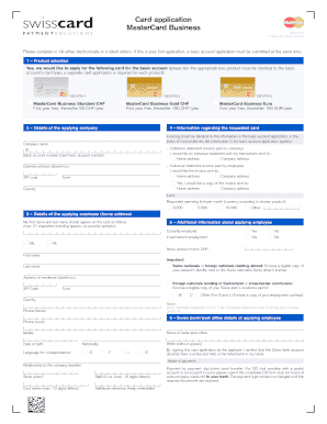 MasterCard Business Card Application