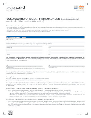 Vollmachtsformular Firmenkunden