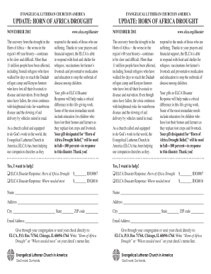 ELCA Horn of Africa Drought Relief Donation Form