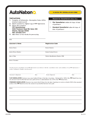 Florida TPP Cancellation Form