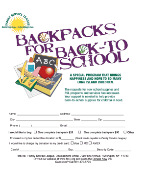 Family Service League Donation Form