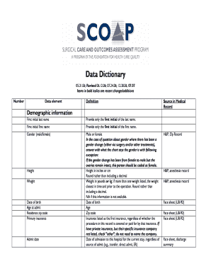 Medical Record Data Collection Form